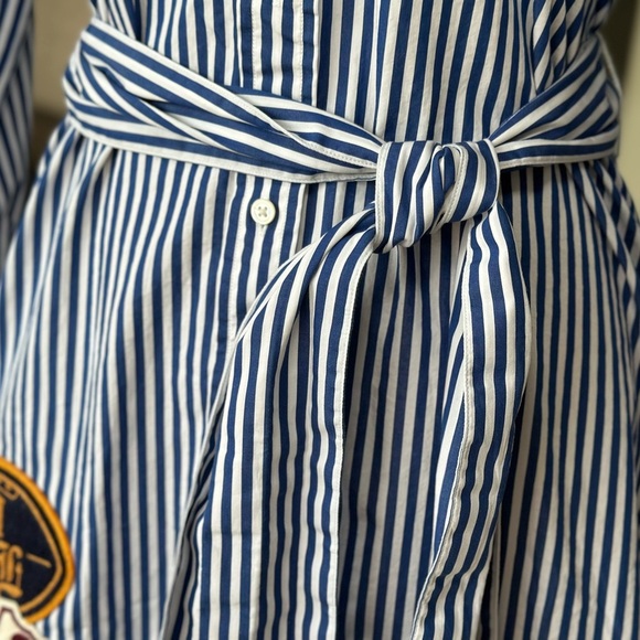 Polo by Ralph Lauren Striped Asymmetrical Shirt Dress with pockets and Patches - Picture 15 of 15